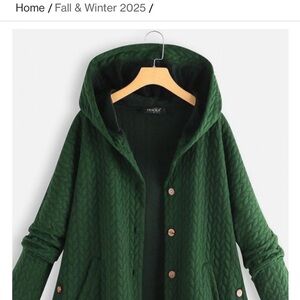 Grace Karin Forest Green Quilted Coat